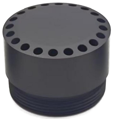Finished hard-anodized 6061 aluminum fountain nozzle