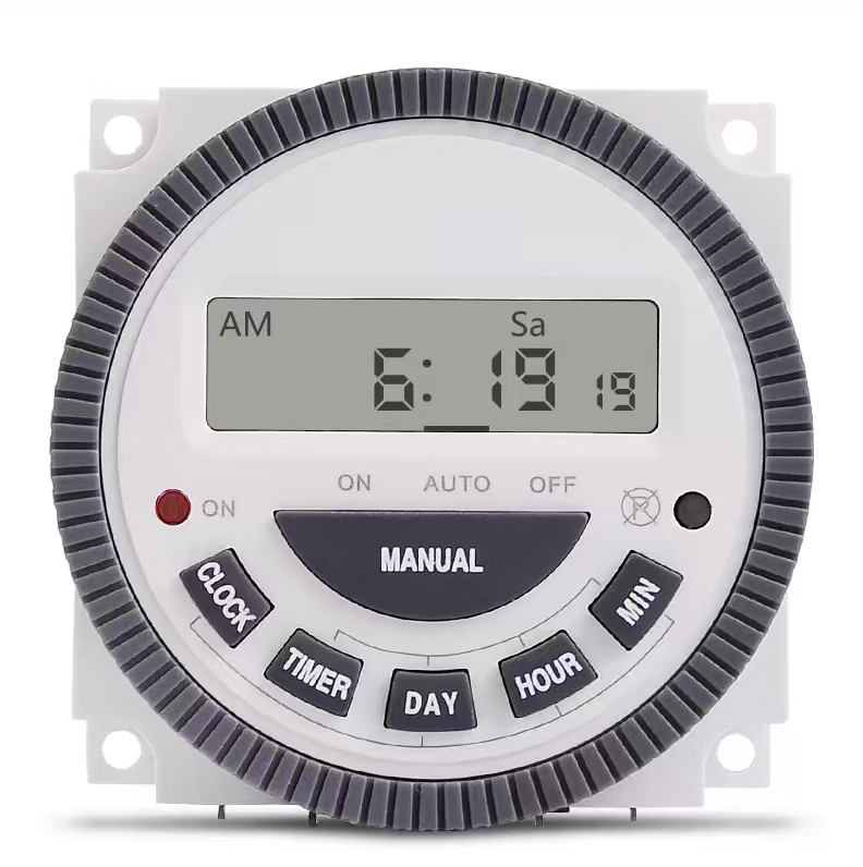 Generic factory-stock programmable pond timer with an unbranded face
